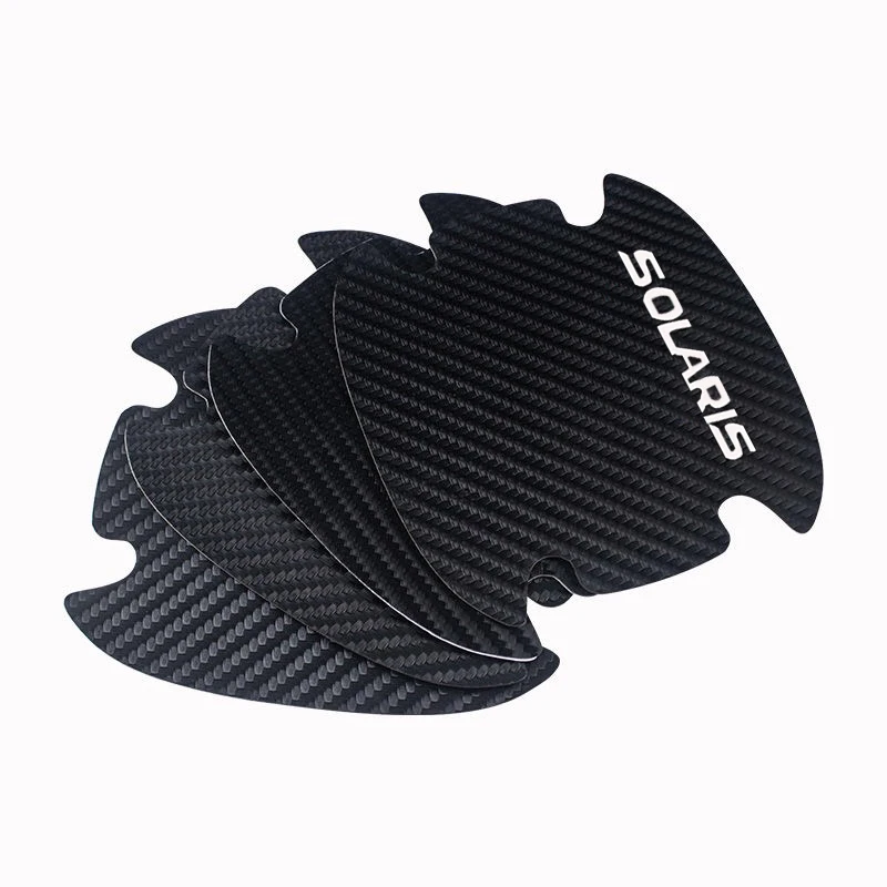 

4 Pcs 2017-2019 Hyundai SOLARIS car door bowl film car door bowl carbon fiber leather protector door handle sticker
