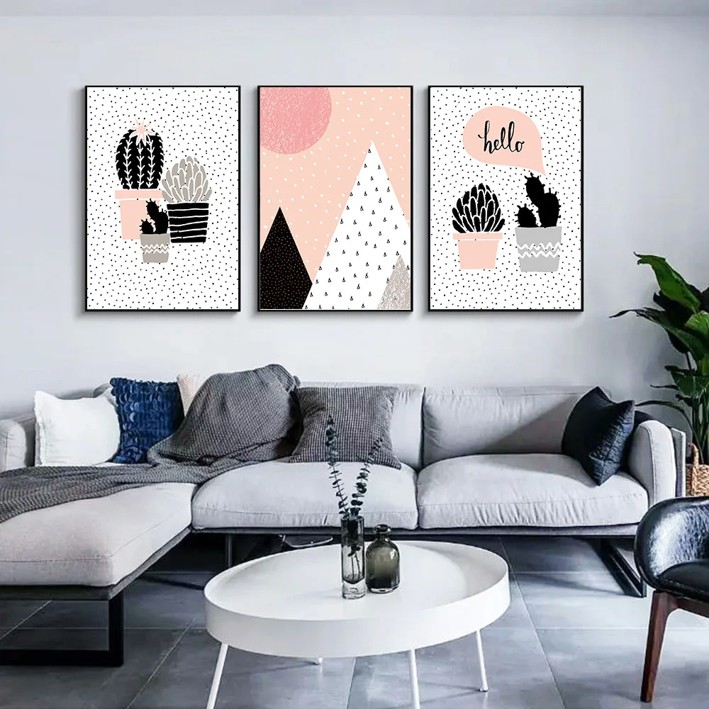 

Nordic Cartoon Cactus Decorative Painting Children's Room Bedroom Wall Painting Corridor Mural Painting Poster