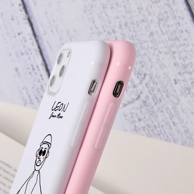 Милый чехол для телефона Leon Matilda iPhone 6 6S 7 8 Plus силиконовый мягкий 11 Pro X XR XS MAX задняя