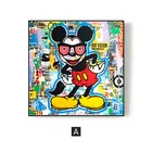 Холст с изображением уличных граффити Диснея Микки Маус абстрактная постер, поп-арт и искусство для гостиной дома