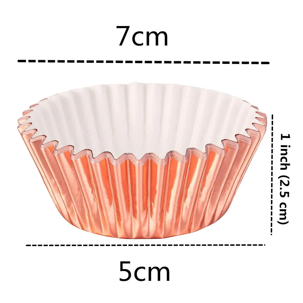 

100PCs Foil Cupcake Paper Cups Disposable Cupcake Aluminum Pans Liners Case Baking Egg Tart Mold Foil Paper Cup Eggtart Mould