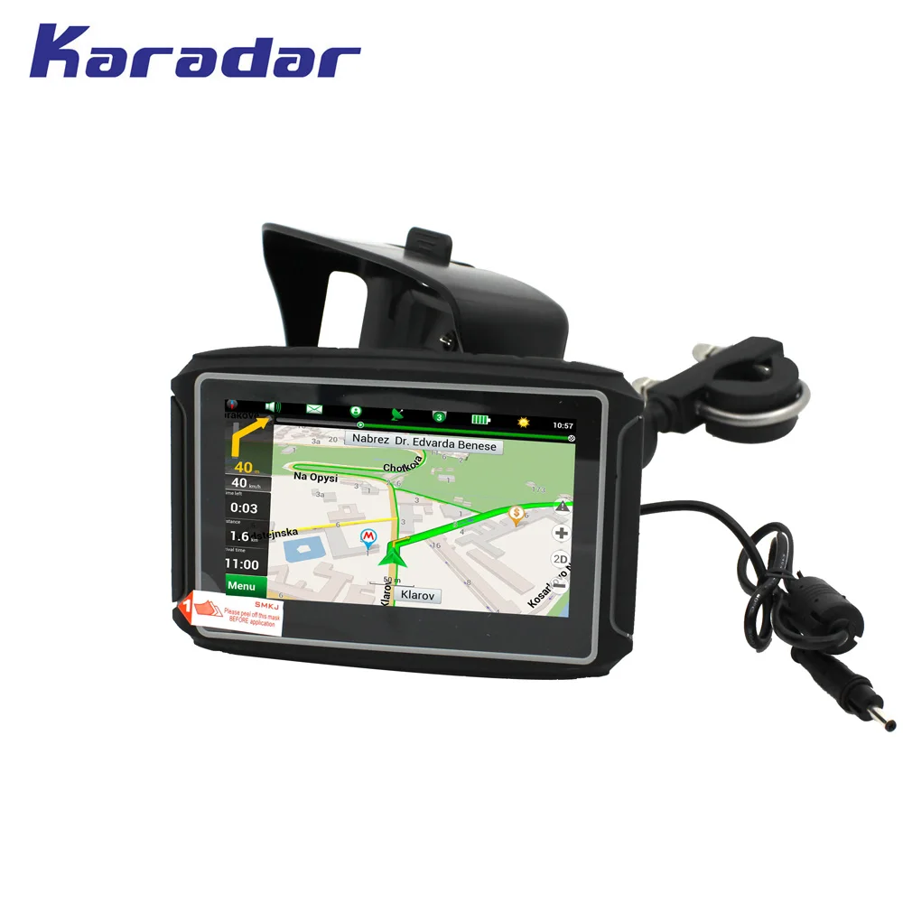 Karadar MT4302 мотоциклетный gps навигатор IPX7 водонепроницаемый мотоцикл мото GPS Wince6.0 RAM