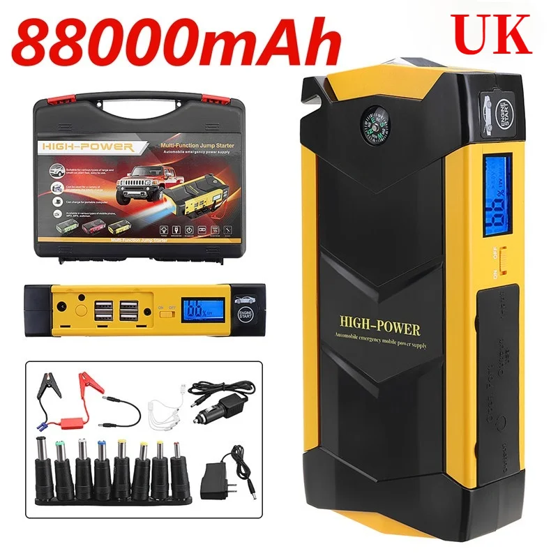 88000 мА/ч авто аварийный запуск устройства 12v 600A Портативный автомобиль скачок