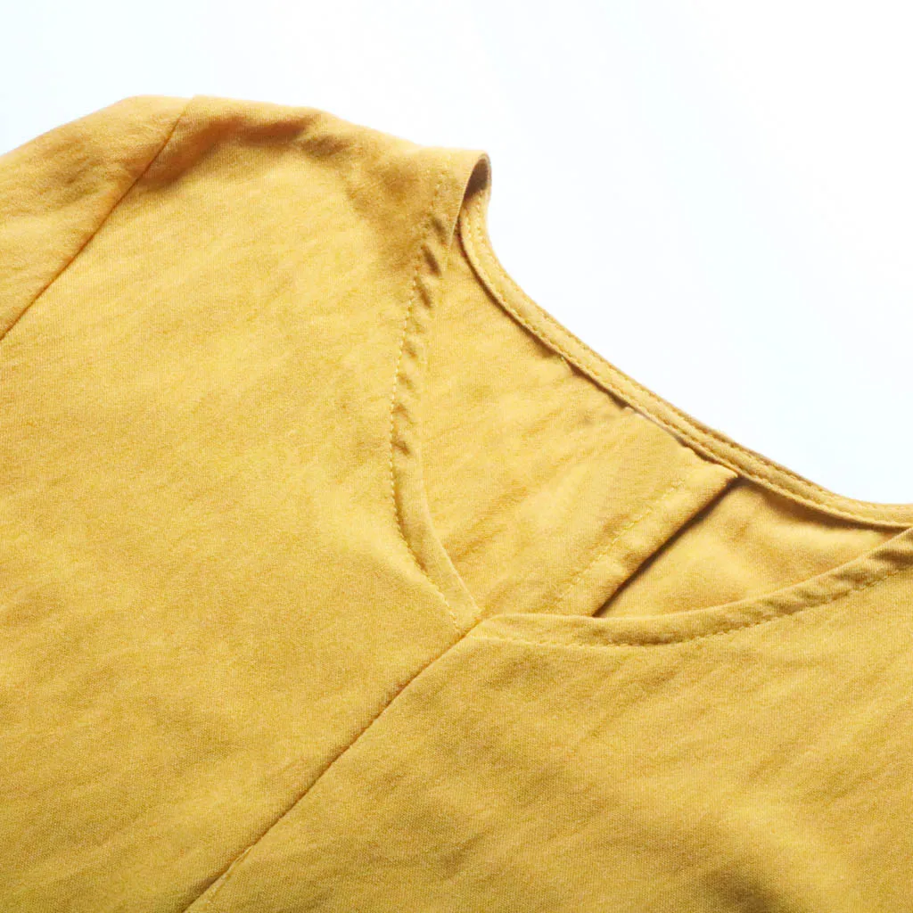 

Fashion Irregular Solid Blouse Shirt Loose Loose V-Neck Tops Tee Casual Autumn Ladies Female Women Long Sleeve Blusas Pullover