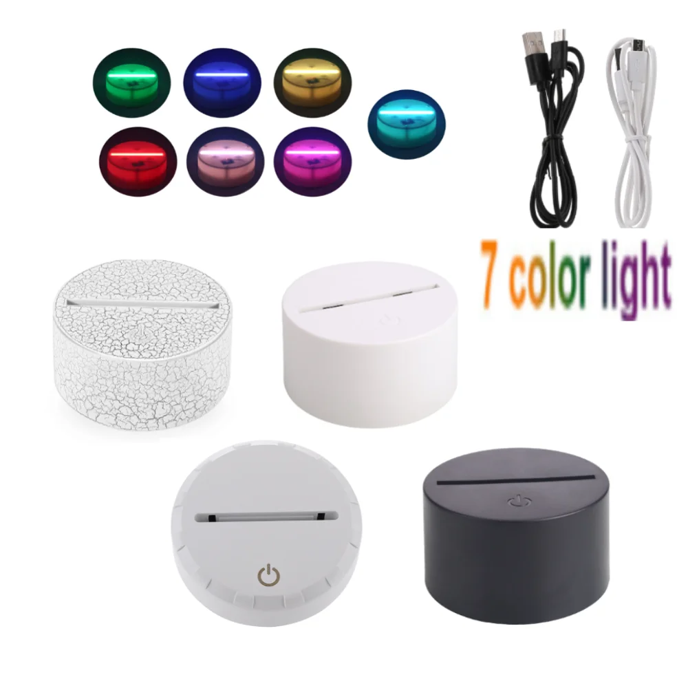 Светодиодный потолочный светильник цоколь держатель 3D 7 цветов орнамент Дисплей