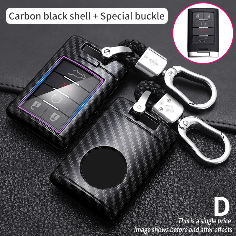 Карбоновый дистанционный умный чехол для ключей Chevrolet C7 Corvette Cadillac CTS ATS 28T V XTS