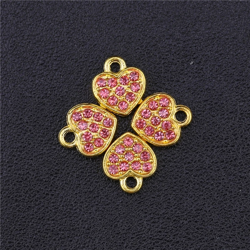 As Photo 10 Pieces Juya DIY эмалированные Очаровательные Подвески Supplis Cz Стразы в форме сердца Национальный флаг США амулеты для создания модных ювелирных изделий - Окраска металла: As Photo 10 Pieces