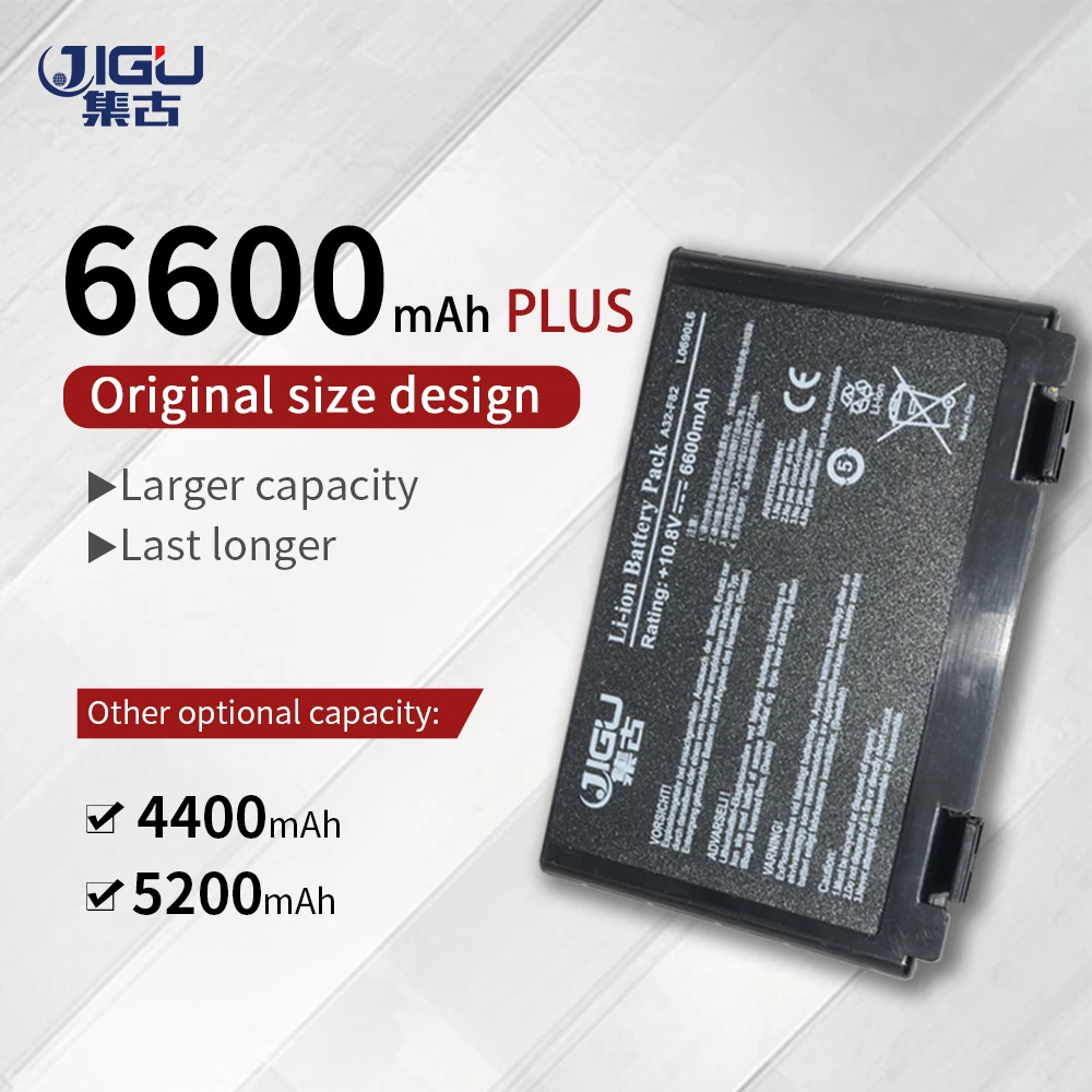 

JIGU Laptop Battery For Asus K40 K40E K6C11 F52 K50 K51 K60 K61 K70 P50 P81 X65 X70 A32-F82 A32-F52 L0690L6 L0A2016K40E F82 F83S