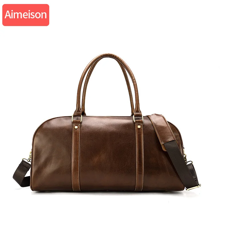 Дорожная сумка из натуральной кожи для мужчин большая винтажная Крейзи Хорс на