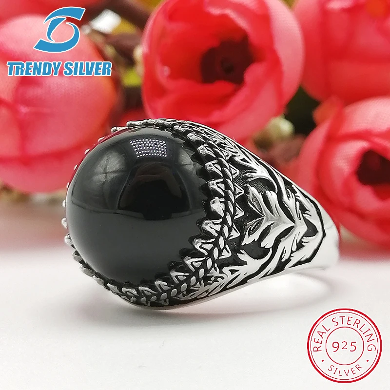 Серебряные ювелирные изделия 925 мужские кольца аксессуары бирюзовый драгоценный