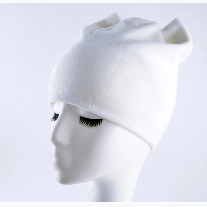 Женская зимняя фланелевая шапка Skullies с кошачьими ушками бархатная Толстая
