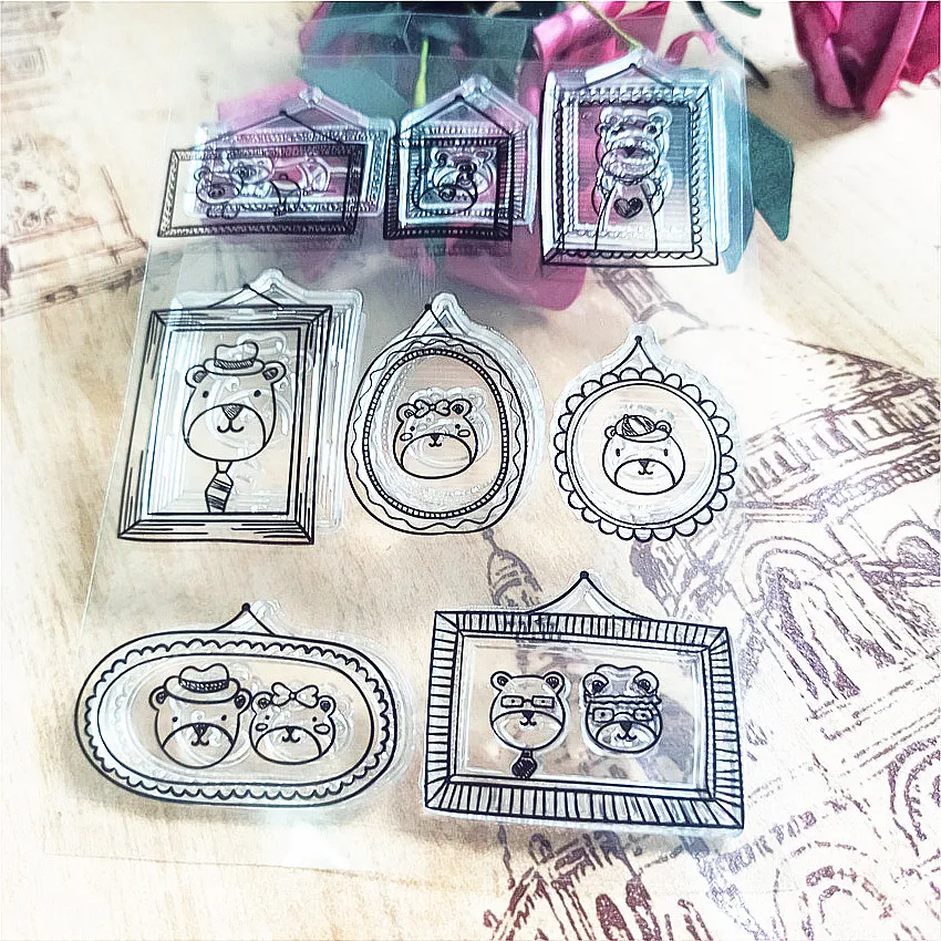 Прозрачные штампы 11*16 см для фотографий семьи медведя/Силиконовые пломбы