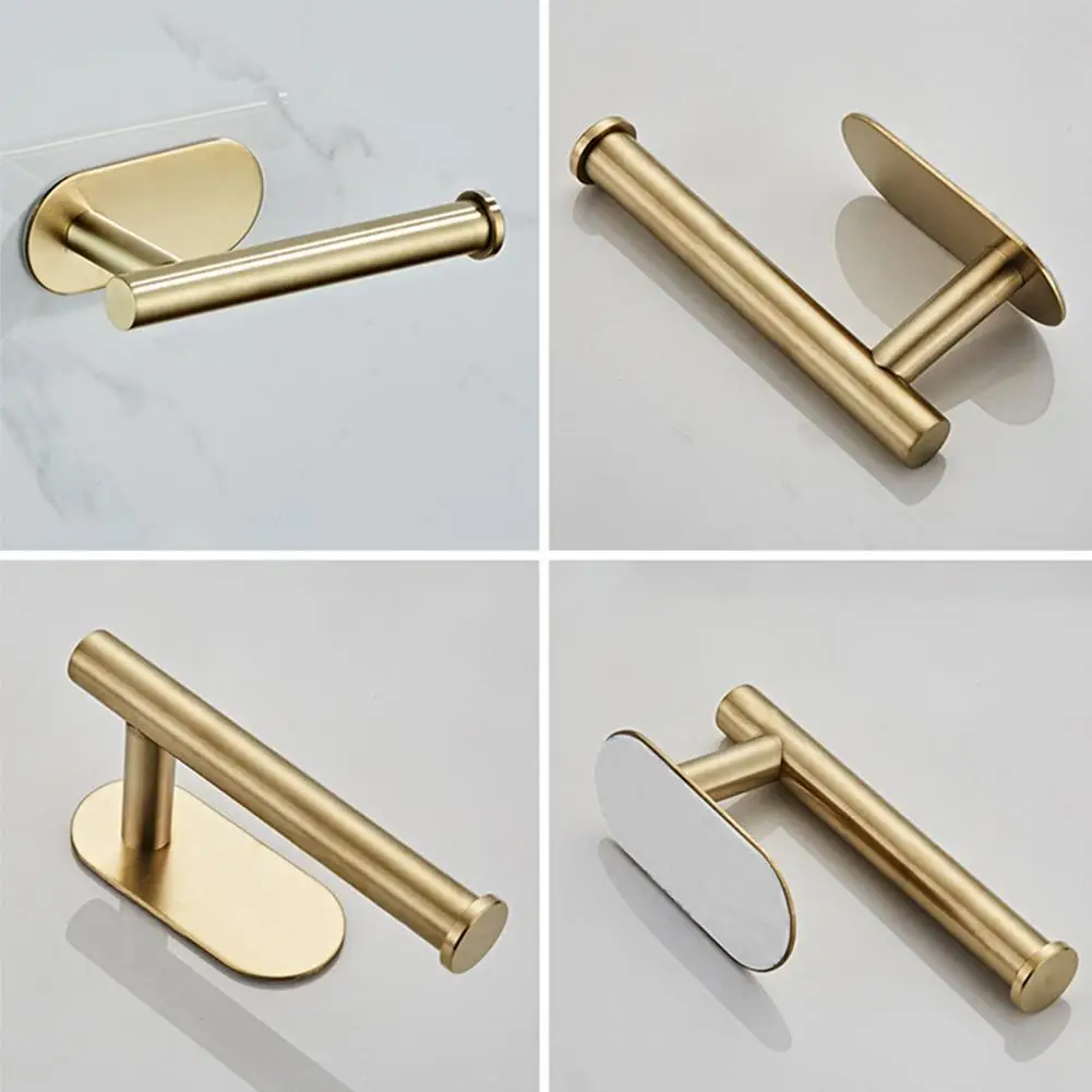 

Bathroom Hardware Set Brushed Gold Robe Hook Towel Holder Paper Bath Bathroom Bar Accessories Toilet D6S5
