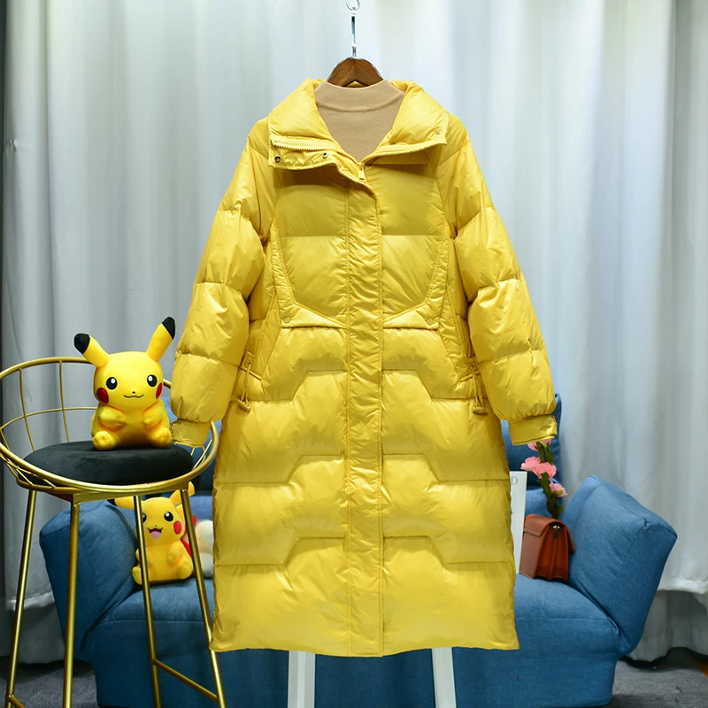 Autumn And Winter New Women Long Thick Down Jackets White Duck Down Jackets Winter Warm Coats Parka Female Fashion Outwears