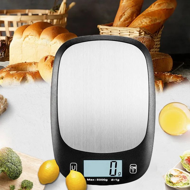 

1pcs Digital Kitchen Scale 5kg 0.1g Electronic Food Weighing Scale Digital Measuring Gram Accurate for Kitchen Baeking