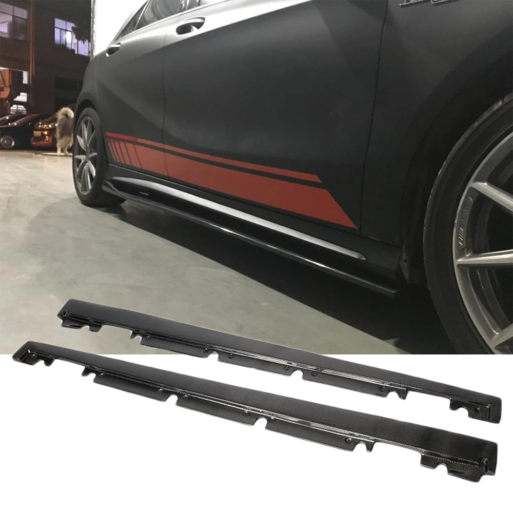 CLA карбоновые боковые юбки для автомобиля Комплект кузова фартук для Benz A Class W176 A45 CLA Class W117 C117 cl45 AMG 2013