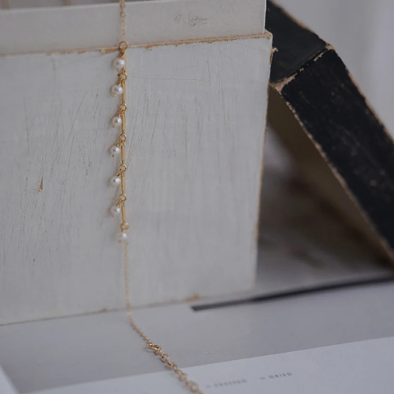 Новый 2 8 мм Жемчуг 14k покрыто золотом регулируемый браслет простые женские