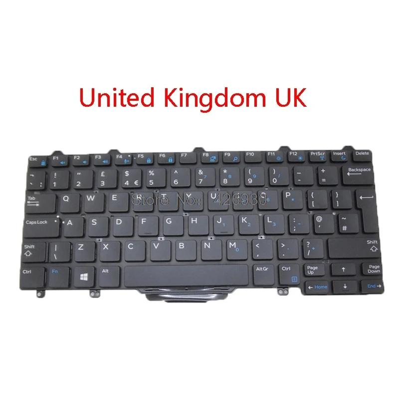 Ноутбук США Великобритания JP LA SL GR клавиатура для DELL 7350 E5250 E5270 E7250 E7270 E7450 E7470 3160 3150 японский латинский Словенский Германия - Цвет: United Kingdom UK