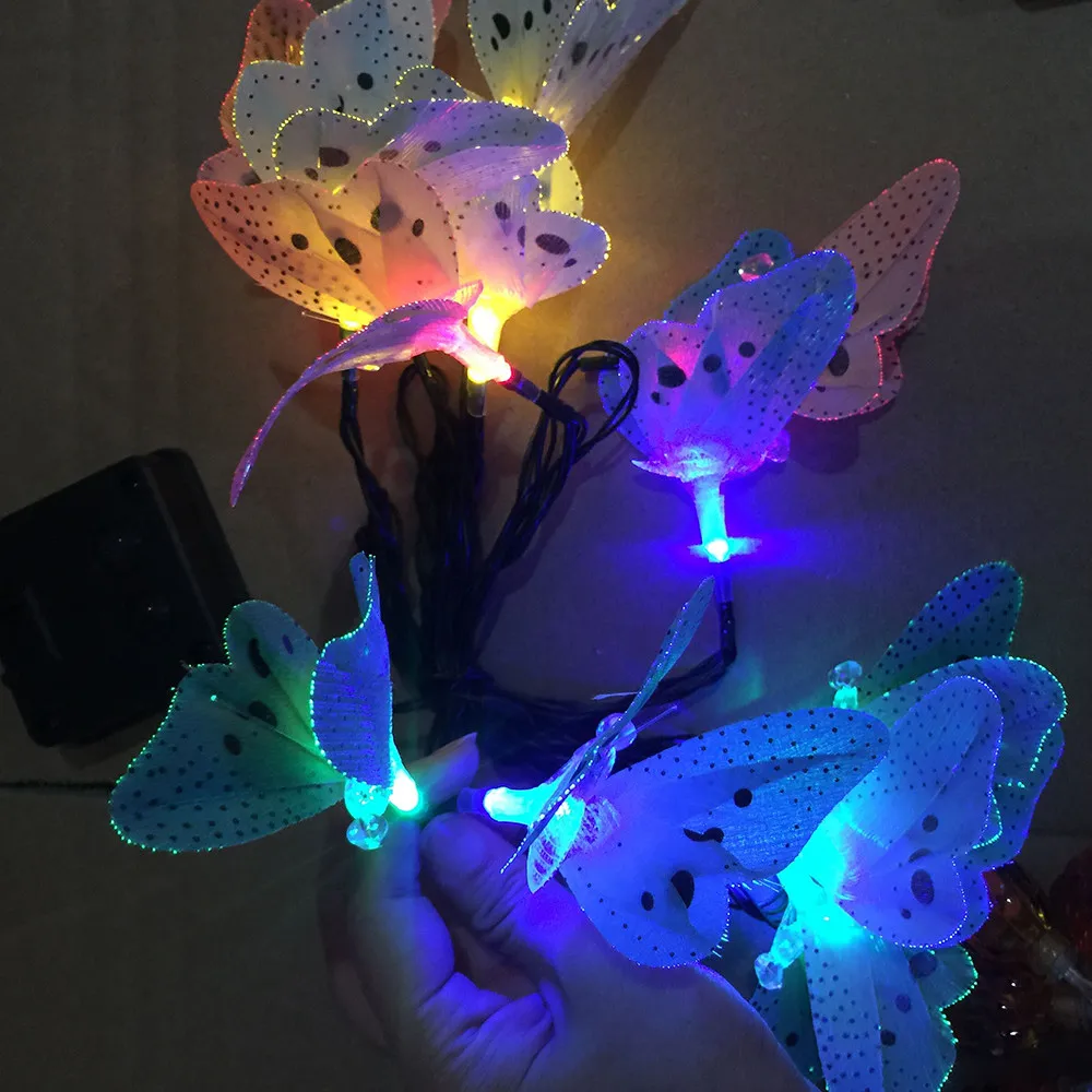 Solar Powered 12LED Butterfly Fairy String Light Lamp Outdoor Wedding Party Garden Home Decoration 3.2 |
