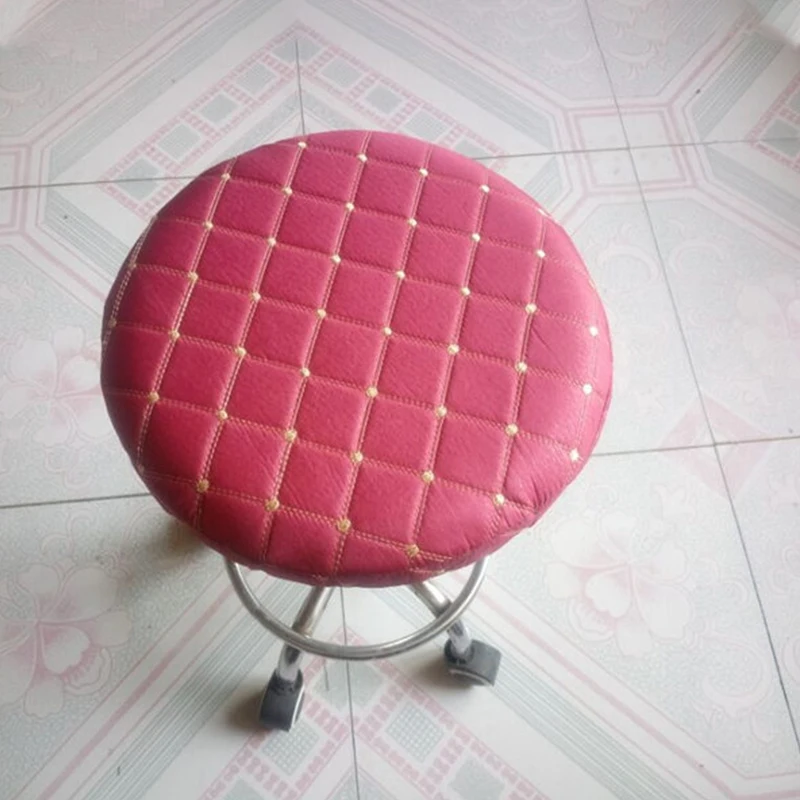 Rose red Чехол на стул для дома Круглый Барный Чехол для стула протектор хлопок ткань Чехлы для стула для стоматолога парикмахерский салон чехол funda silla - Цвет: Rose red