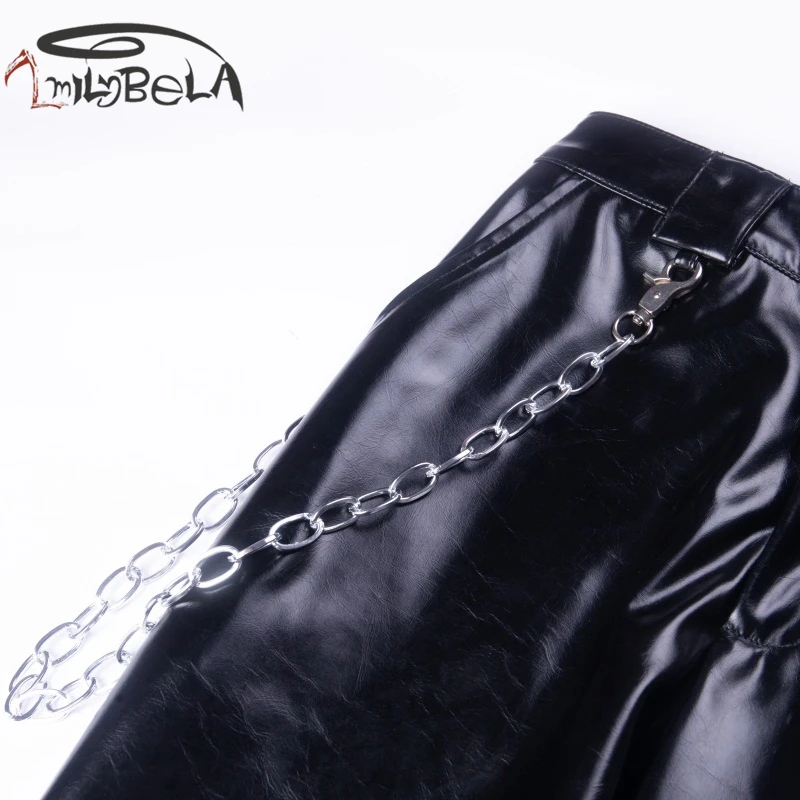 Imily Bela/женские кожаные брюки с высокой талией из искусственной кожи в стиле