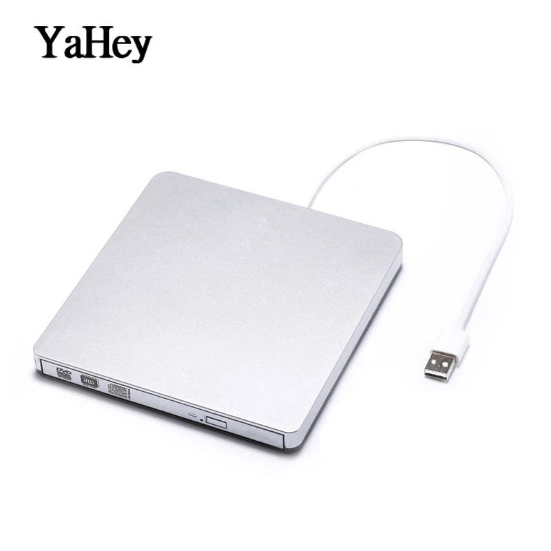 Золотой YAHEY USB 2,0 Внешний DVD привод проигрыватель дисков DVD-RW горелки оптический CD/DVD приводы писатель рекордер портативный для портативных ПК Windows - Цвет: Золотой