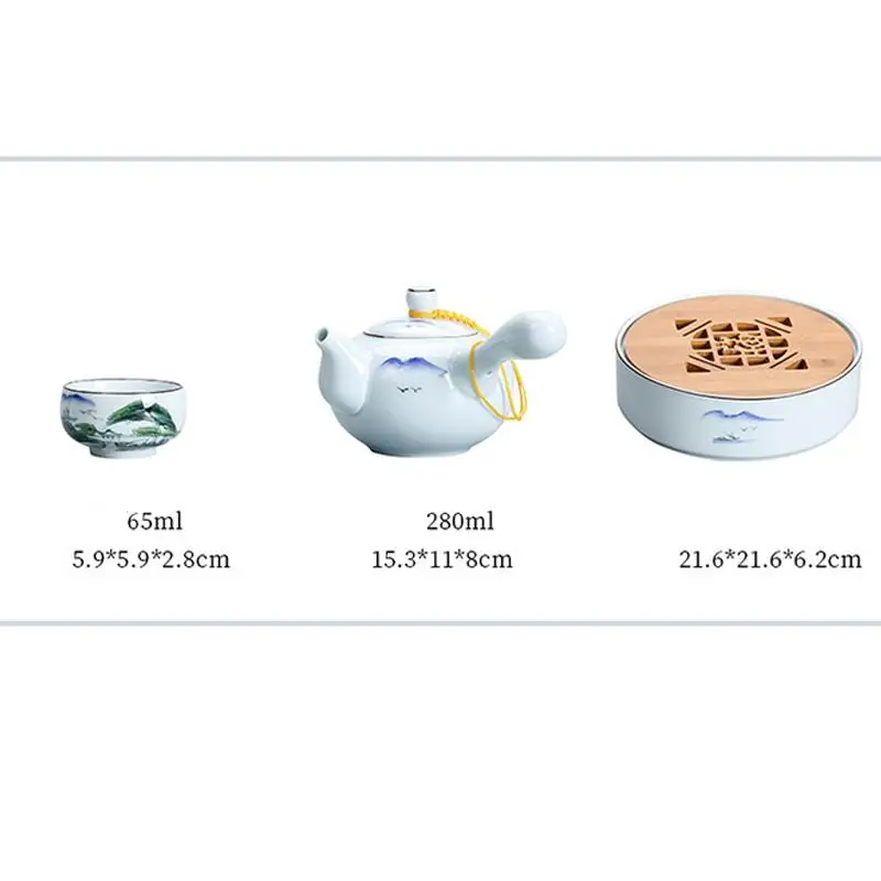 

Portable Travel Tea Set Chinese Kung Fu Teaware Sets Ceramic Teapot Teaset Gaiwan Set Tea Cups Of Tea Ceremony Traveller Teaware