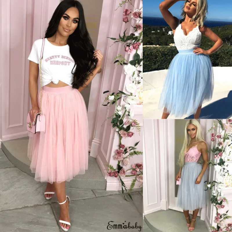 Женское длинное Плиссированное Платье из фатина с высокой талией | Женская