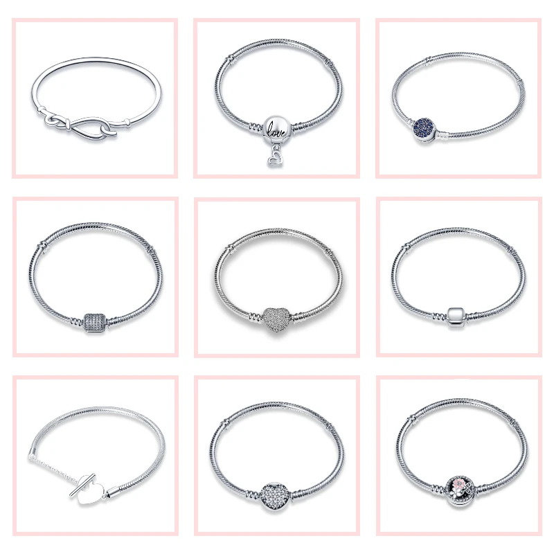

TOP SALE Authentic 100% 925 Sterling Silver Snake Chain Bangle & Bracelet For Women Jewelry Nодарок Nодруге Joias Feminina