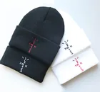 Повседневные белые и красные облегающие шапки с кактусами для мальчиков, с вышивкой в виде букв Тревиса Скотта, Повседневные вязаные теплые зимние шапочки