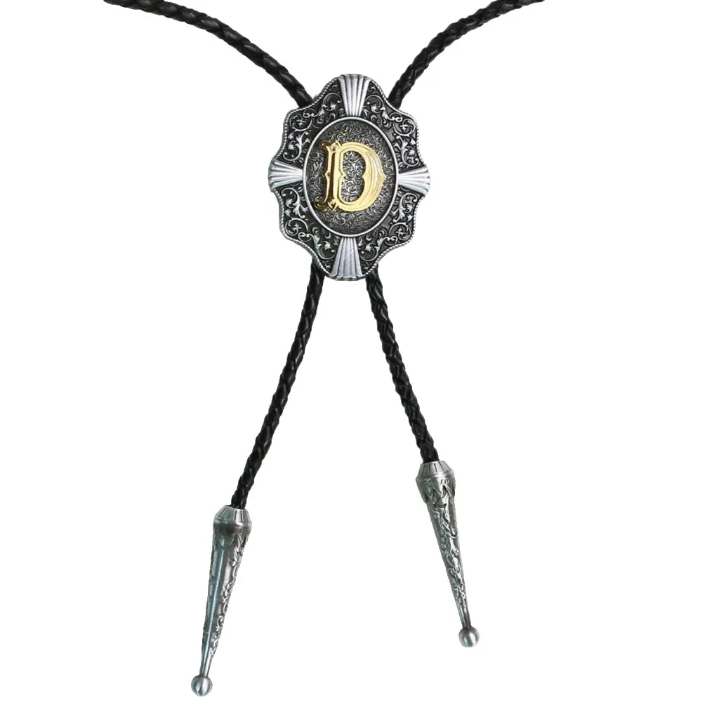 

Vintage Initial Letter A C D Western Cowboy Rodeo Bolo Tie Man Fashion Jewelry