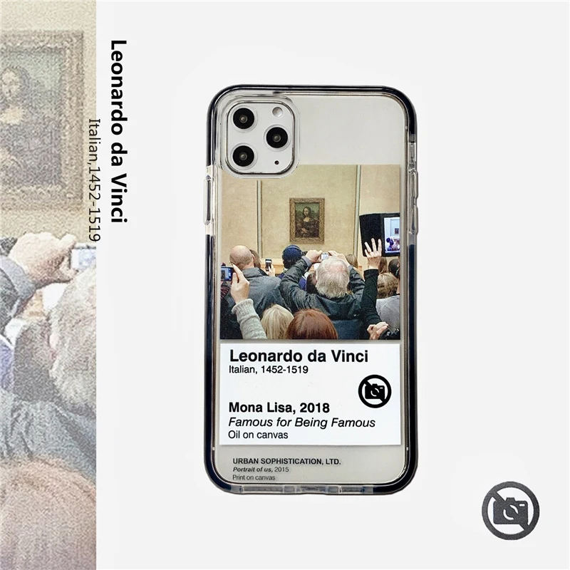 Чехол для телефона с художественной картиной Мона Лиза iPhone 12 11 Pro X XS Max XR 7 8 6 Plus