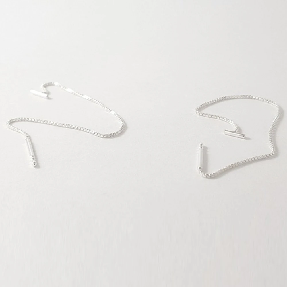 Silver Ретро длинные серьги-цепочки, корейские серьги, модные ювелирные изделия, женские серьги-цепочки, перфорированные серьги-цепочки, медные серьги D40 - Окраска металла: Silver