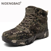 2020 winter men boots camouflage warm wool cotton army combat tactical hiking shoes mens ankle outdoor snow boots man