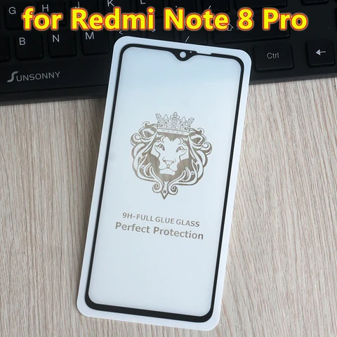 Закаленное стекло для Xiaomi Redmi Note 8 Pro, полное покрытие, защитная пленка для экрана Redmi note 8Pro, защитное стекло, черный