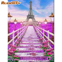 ruopoty diy diamond painting landscape castle diamond embroidery sale full drill square scenery picture eiffel tower rhinestone