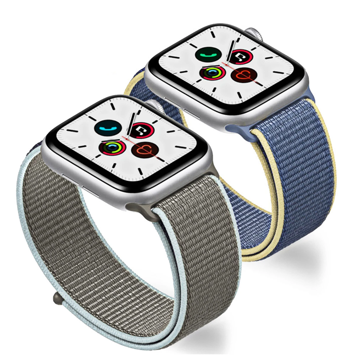 Личность ремешок для наручных часов Apple Watch 5/4/3/2/1 нейлоновая петля ткань Липучки