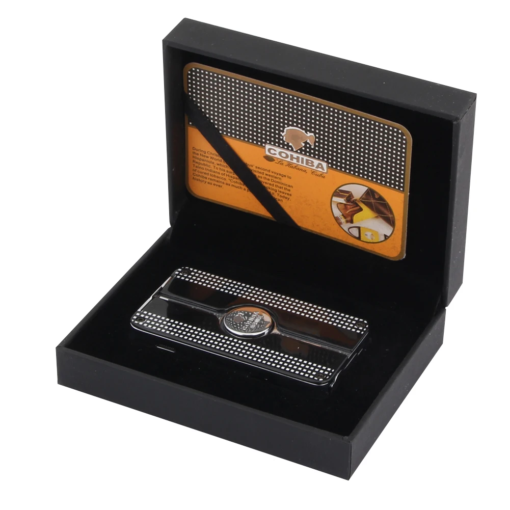 COHIBA ветрозащитная Зажигалка для сигар 3 фонарь зажигалки Jet Flame газовая зажигалка