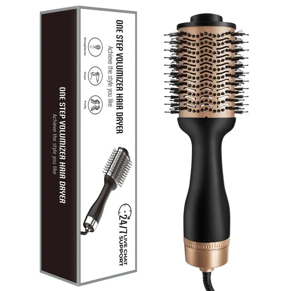 

One Step Hair Dryer & Volumizer Salon Hot Air Paddle Styling Brush Negative Ion Generator Hair Straightener Curler fohnborstel