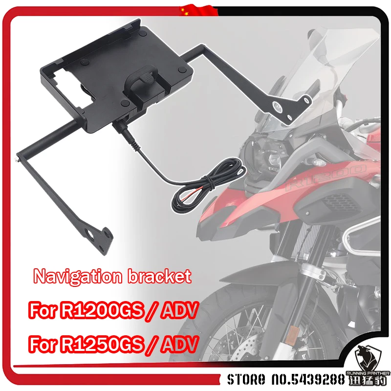 

For BMW R1200GS R 1250 GS ADV LC Adventure 2013-2019 USB and Wireless charging Mobile Phone Navigation Handlebar Bracket