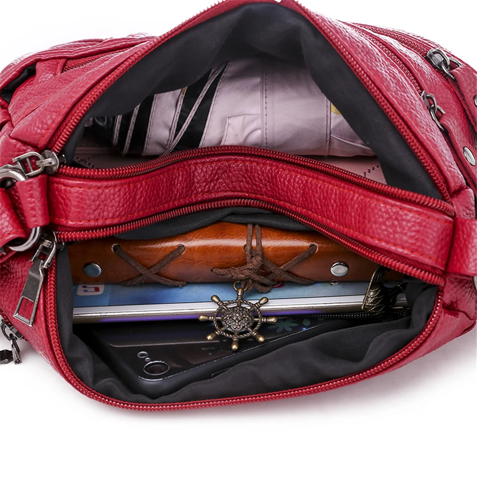 

Ladies Multi-pocket Messenger Bag High Quality Soft PU Leather Shoulder Bags Casual Crossbody Bags for Women 2020 Bolsa Feminina