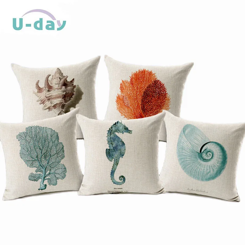 sea Cushion Home Car decorative pillows shell Cushions Funda Cojines wave coussin decoration CH5D10 | Дом и сад