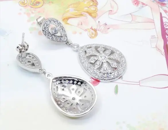 

11/11-L Drop Shipping Cubic Zirconia Women Engagement earring Wedding Jewelry