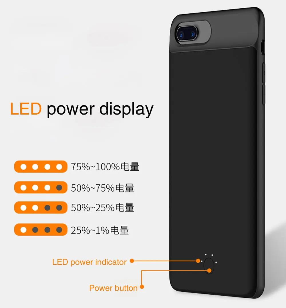 Чехол для зарядки аккумулятора для iPhone 6, 6s, 7, 8 Plus, 5000/7000 мАч, запасное зарядное устройство, чехол, чехол, внешний аккумулятор, Ультратонкий чехол