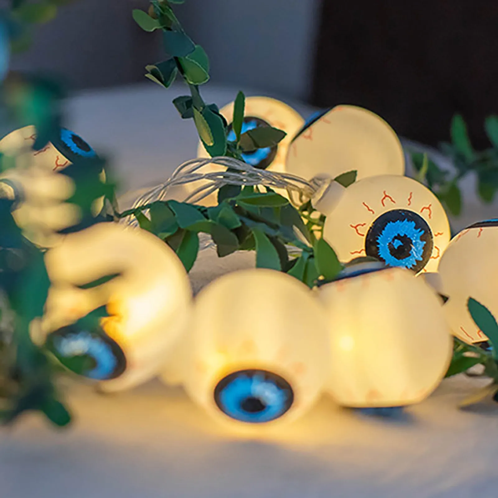 

Светящаяся гирлянда для глазного яблока на Хэллоуин с 20 светодиодами, украшение для домашвечерние и сада, товары для Хэллоуина # fs