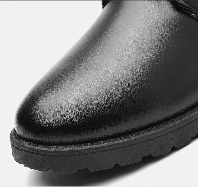 Winter Men Motorcycle Boots Fashion Mid-Calf Punk Rock Punk Shoes Mens BootsLeather Black High top Casual Boot Man