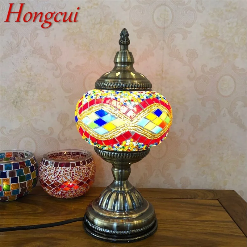 

Hongcui Retro ExoticTable Lamp Romantic Creative LED Desk Light for Home Living Bedroom Bedside