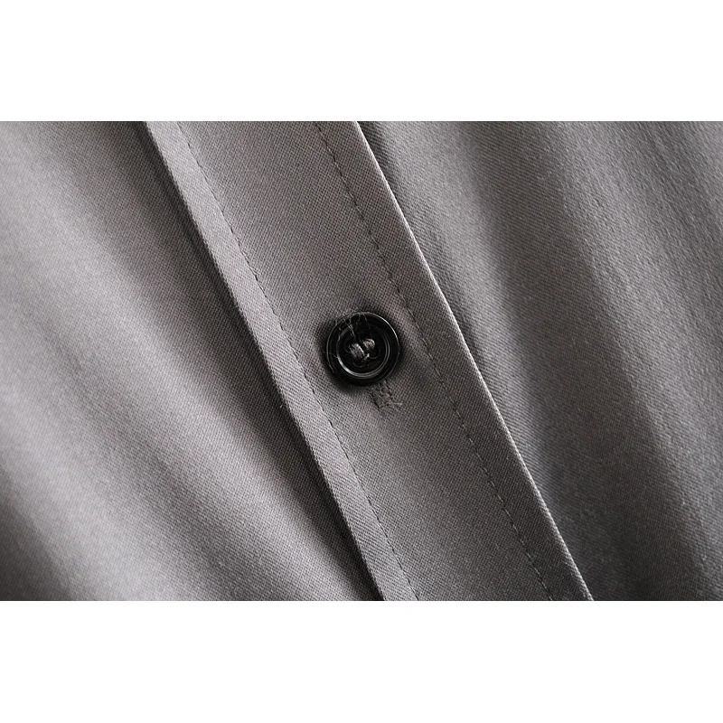 Za 2020 модное женское платье миди из серебряной парчи с отворотом однобортное