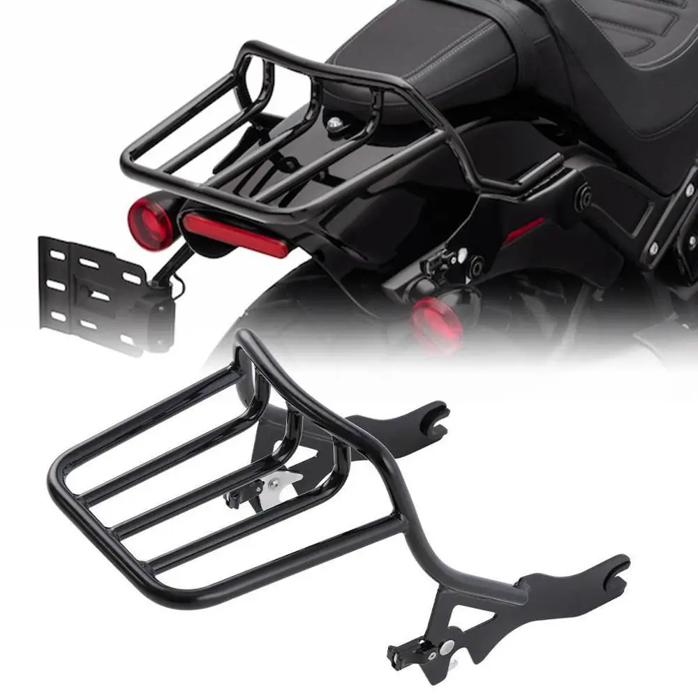 Мотоциклетная черная 2 в 1 багажная стойка для Harley Street Bob FXBB Deluxe FLDE Softail Slim FLSL 2018 2020