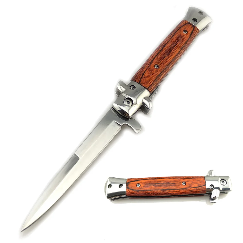 Складной карманный нож в виде совы OD050 с ручкой из стали 5Cr13 и розового дерева |